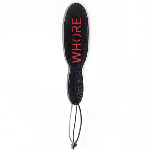 Grain Leather Whore Cutout Paddle