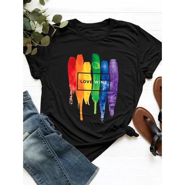 Graphic Round Neck Short Sleeve T-Shirt