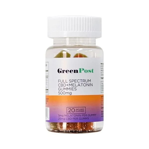 Green Post Gummies Full Spectrum CBD+Melatonin 20ct