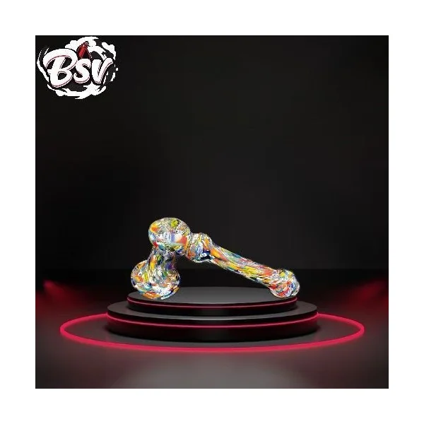Hand Rolled Cracked Frit Art Bubbler Hammer