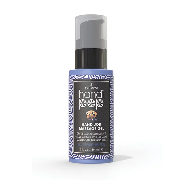 Handipop Hand Job Massage Gel - 2 oz Bottle Blueberry Muffin