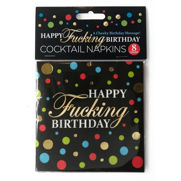 Happy F`n Birthday Napkins (8 per Pack) – Multicolor