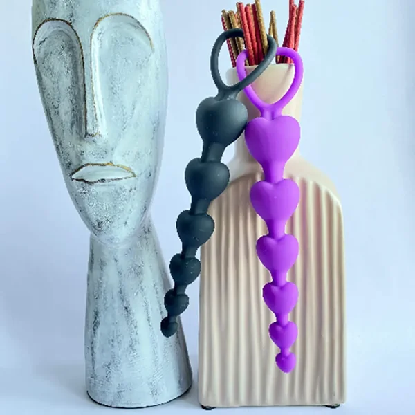 Heart Shaped Silicone Anal Beads