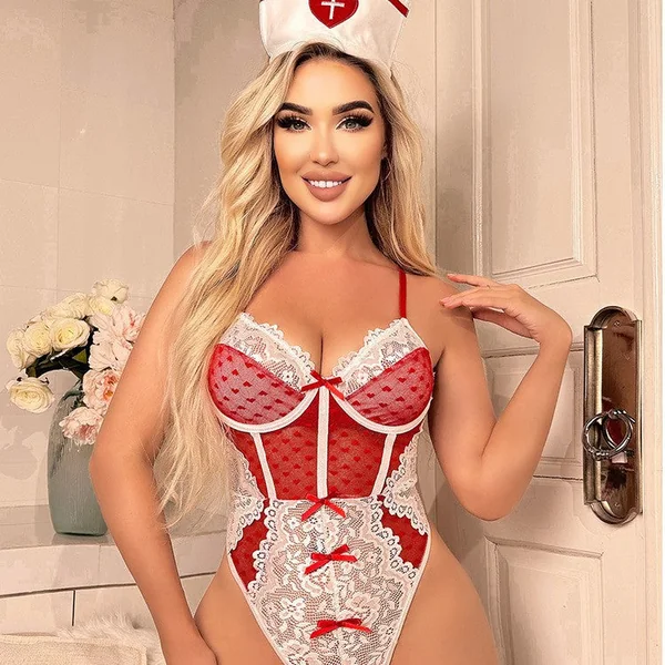 Heart Stopper – Lace Nurse Roleplay Shapewear Set 💉💘