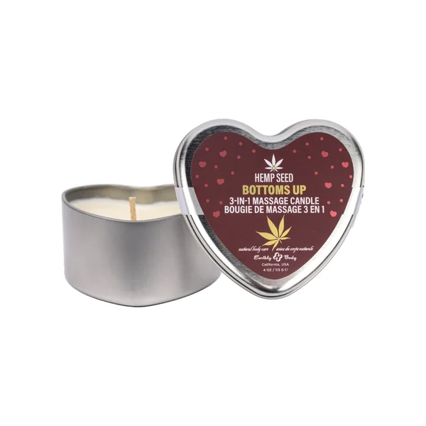 HEMP SEED 3 N 1 VALENTINE’S 2025 MASSAGE CANDLE BOTTOM’S UP 4.7 OZ