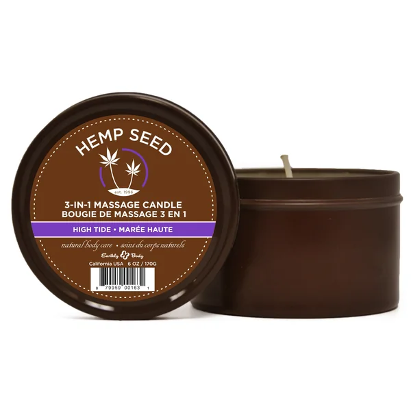 Hemp Seed 3-in-1 Massage Candle - High Tide - 6 Oz.