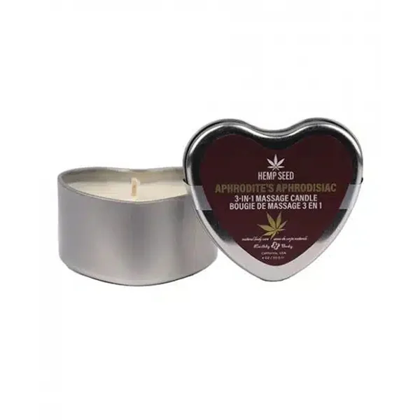 Hemp Seed 3-in-1 Valentines Day Candle - Aphrodite's Aphrodisiac 4 Oz