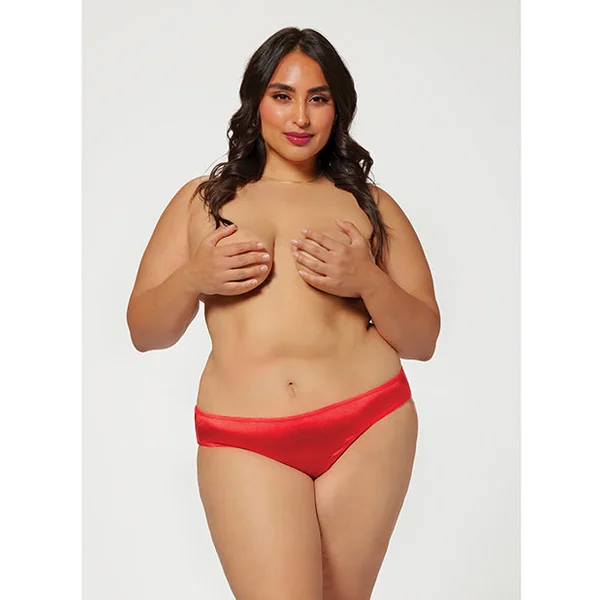 Holiday Stretch Satin Panty W/rhinestone Chain Back