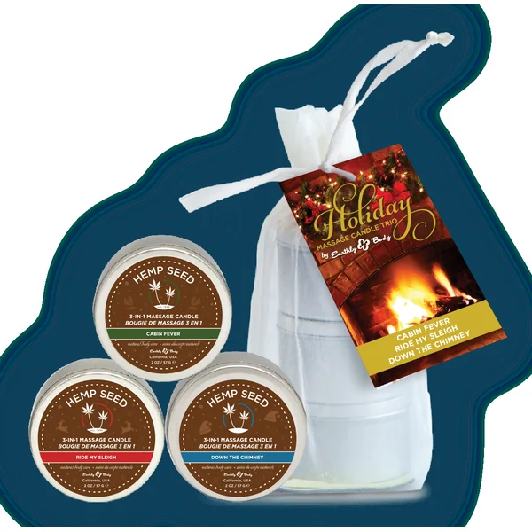 Holiday Trio - 2 Oz. Holiday Candles in Organza Bag