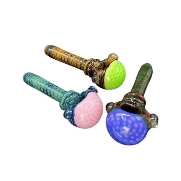 Honey Comb Head With Milky Body Art Hand Pipe