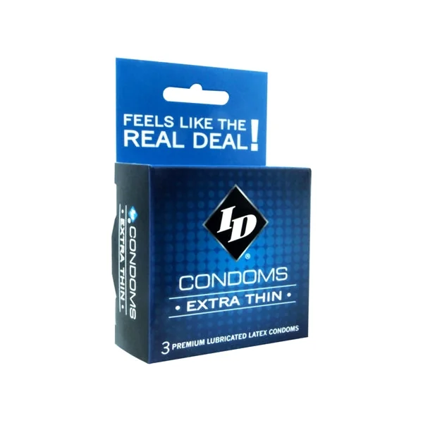 ID Extra Thin Condoms - 3 Pack