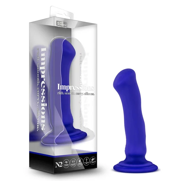 Impressions N2 Blue Vibrating Silicone Anal Dildo with Suction Cup by Blush Novelties
