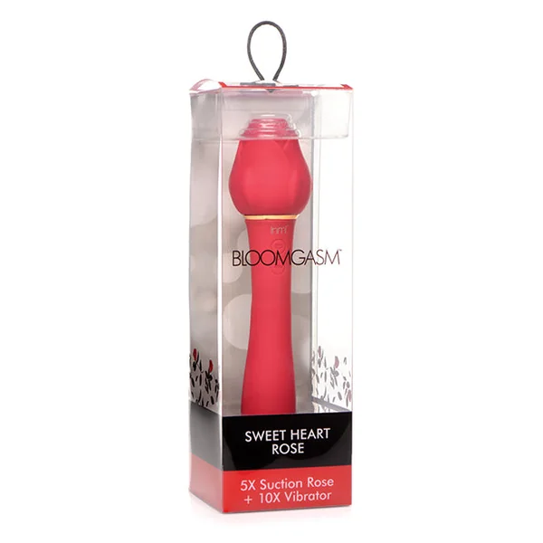 Inmi Bloomgasm Sweet Heart Rose 5x Suction & 10x Vibrator - Red
