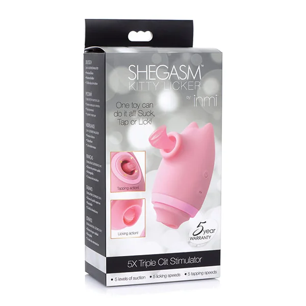 Inmi Shegasm Kitty Licker 5x Triple Clit Stimulator - Pink
