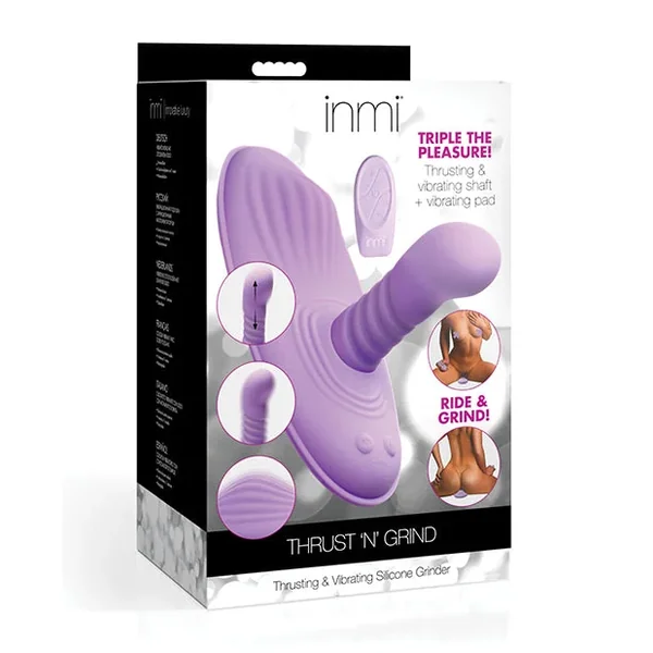 Inmi Thrust N’ Grind Thrusting & Vibrating Silicone Grinder – Purple