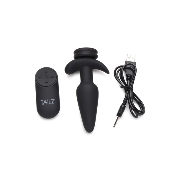 Interchangeable 10x Vibrating Small Silicone Anal Plug With Remote