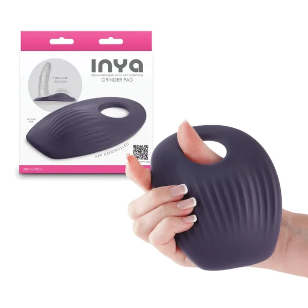 Inya Grinder Silicone App Controlled Vibrator Waterproof Pad With Dildo Holder – Gray