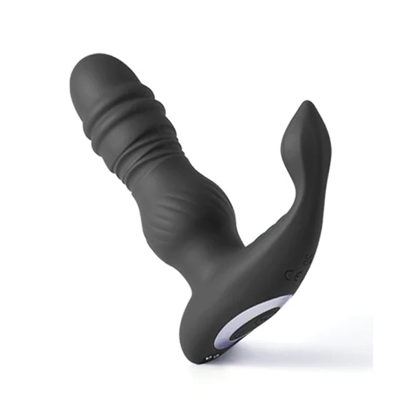 Jaden Thrusting Prostate Massager Vibrating Butt Plug Anal Sex Toy - Black