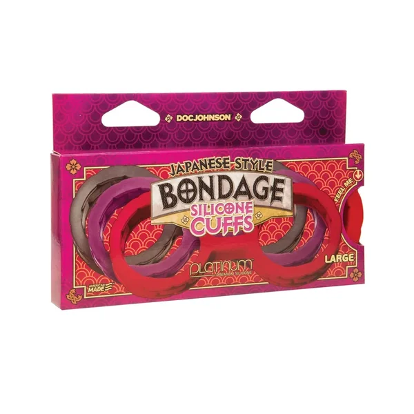 Japanese Bondage Silicone Cuffs Large – Red