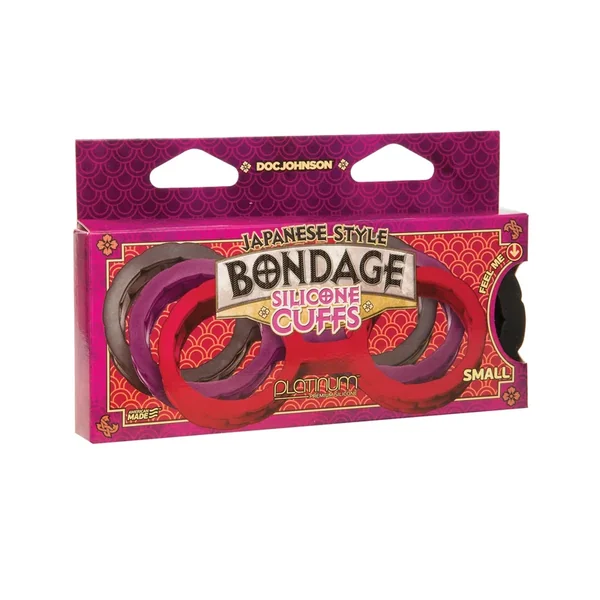 Japanese Bondage Silicone Cuffs Small – Black