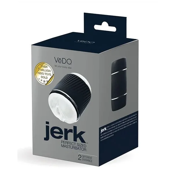 JERK MASTURBATION SLEEVE BLACK WITH CLEAR SLEEVE