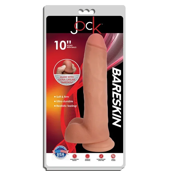 Jock Bareskin 10″ dildo with balls – Vanilla