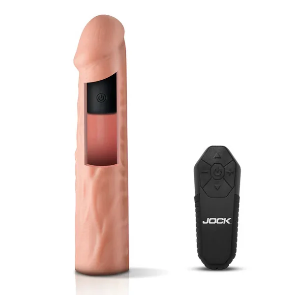 Jock Vibrating Penis Extension with Remote - Light
