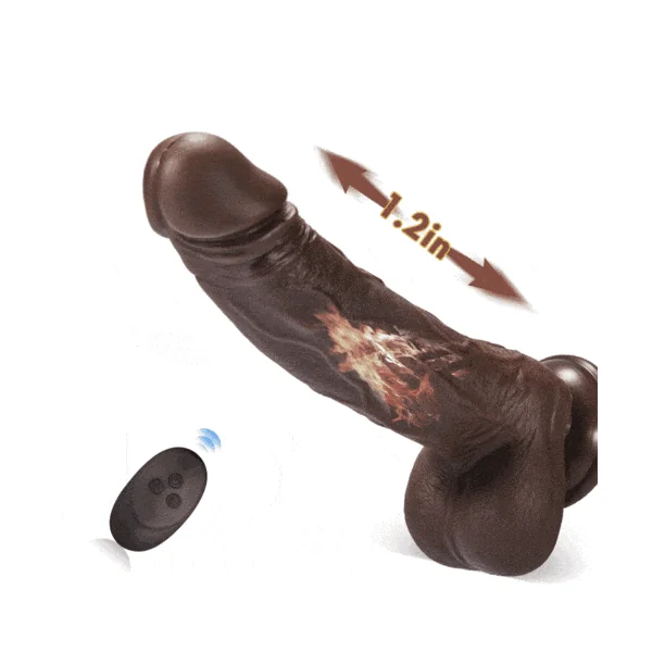 K05 Emulated Black Coffee Masculine Wireless Telescopic Rotating Vibrating Rod