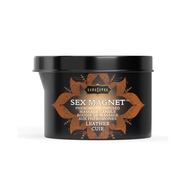 Kama Sutra Sex Magnet Candle w/Pour Spout - Leather -6 oz