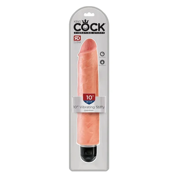King Cock 10″ Vibrating Stiffy – Flesh