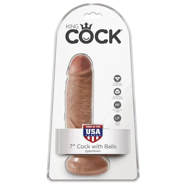 King Cock 7″ Cock & Balls – Tan