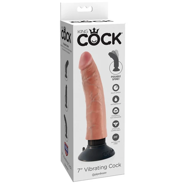 King Cock 7" Vibrating Cock - Flesh