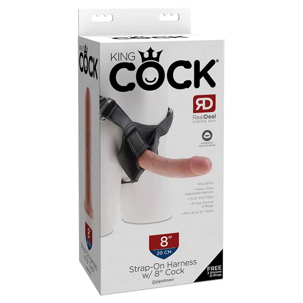 King Cock – 8″ Cock with Strap-On