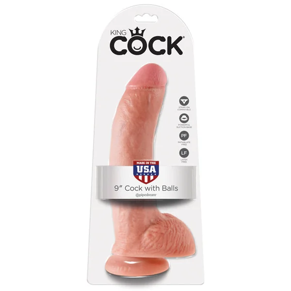 King Cock 9" Cock W-balls - Flesh