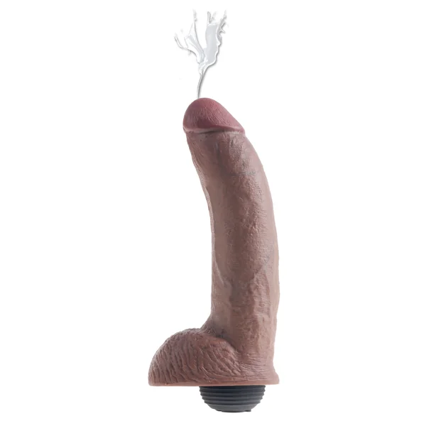 KING COCK 9 IN SQUIRTING COCK W/ BALLS BROWN