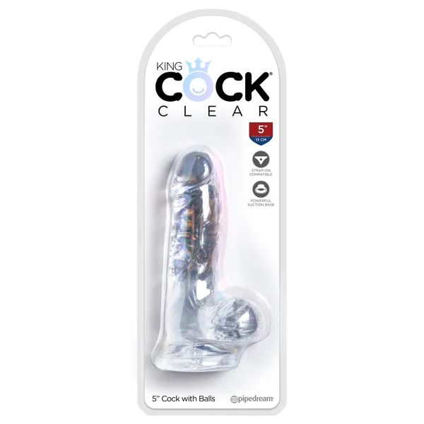 KING COCK CLEAR 5 IN COCK W/ BALLS