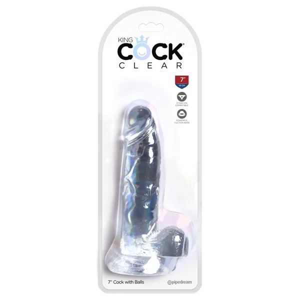 KING COCK CLEAR 7 IN COCK W/ BALLS