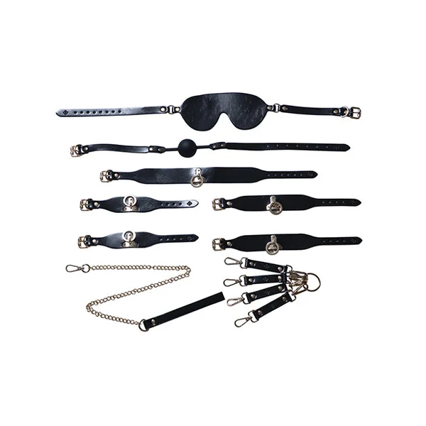 Kinky Play Box BDSM Kit 5 Piece Bondage Set - Black