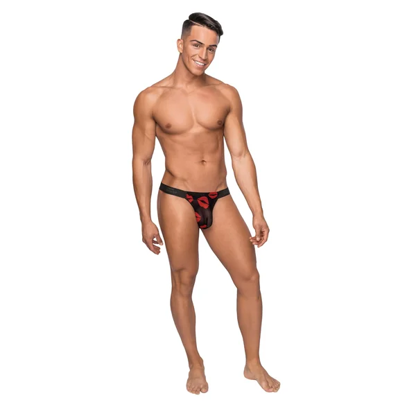 Kiss Me - Micro Thong v - Small- Medium - Sheer Lips