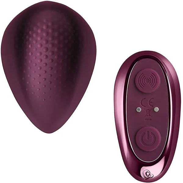 Knickerbocker Glory Rechargeable Silicone Clitoral Stimulator With Remote By Rocks-Off - Burgundy
