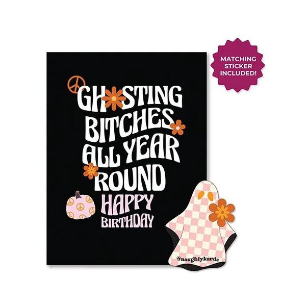 Kush Kards Halloween Ghosting Birthday Greeting Card With Sticker