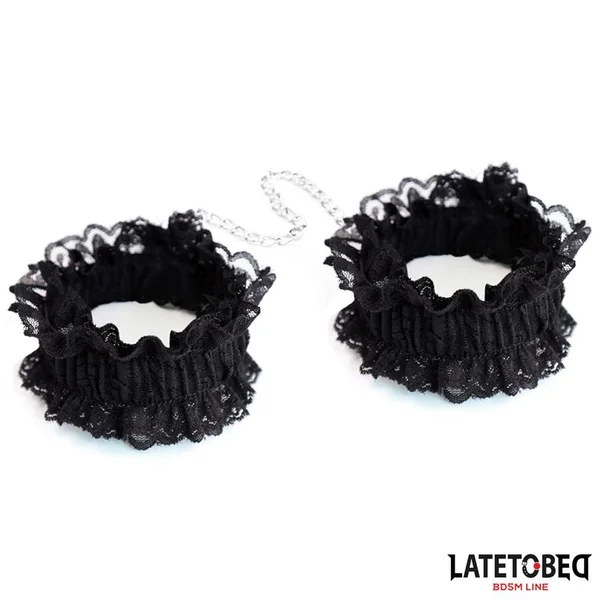 Lace Elastic Wrist Restraints Black