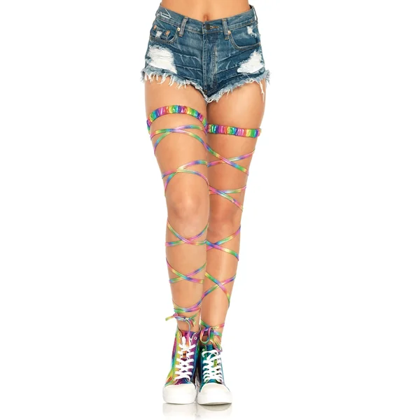 Lame Garter Leg Wraps - One Size - Rainbow
