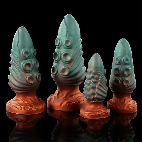 Large Diameter Soft Silicone Octopus Anal Plug Gradient Sex Toy
