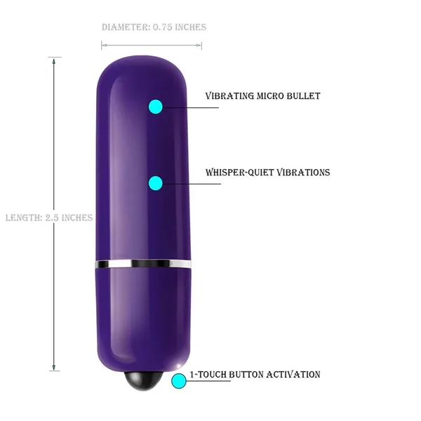 Le Reve Bullet Vibrator Waterproof 2.5 Inch Purple