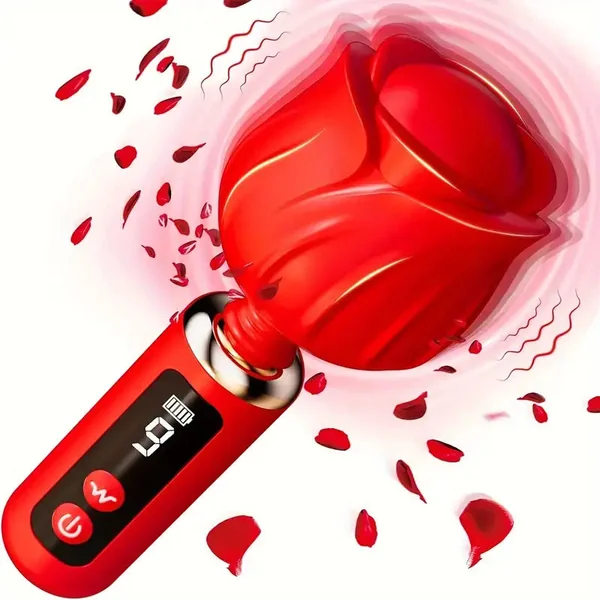 LED Display Mini Wand Waterproof Rose Vibrator Sex Toy For Women Love