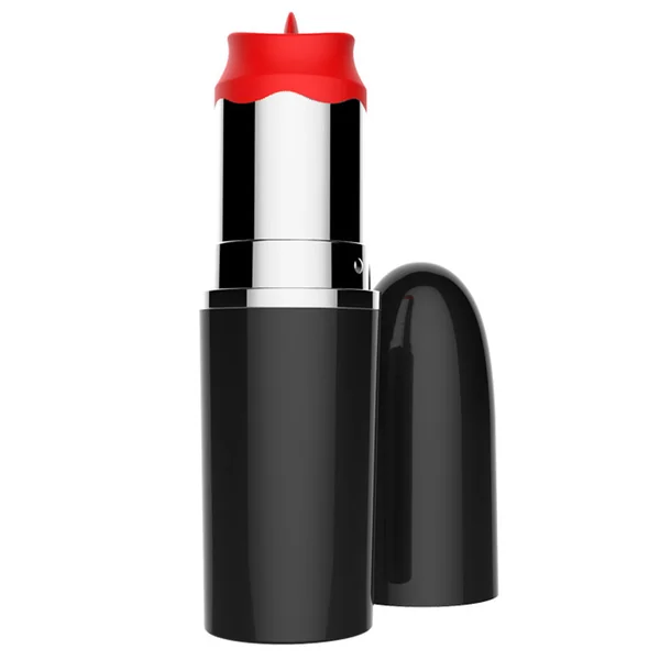 Lick Stick 2-In-1 Lipstick Bullet Vibrator With Licking Tongue