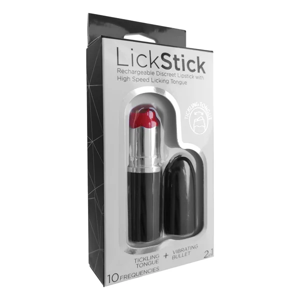 Lick Stick Rechargeable Discreet Lipstick Bullet W-high Speed Licking Tongue