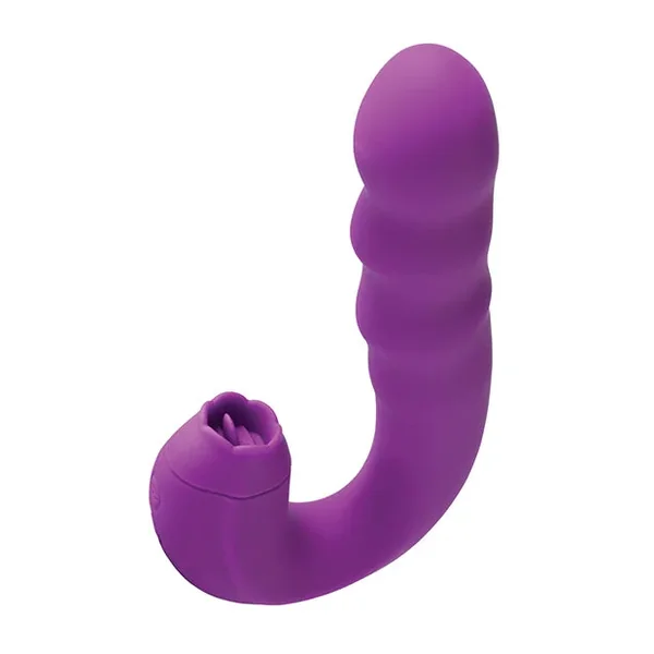 Lilian G-spot Vibrator W/rotating Head & Vibrating Tongue – Purple