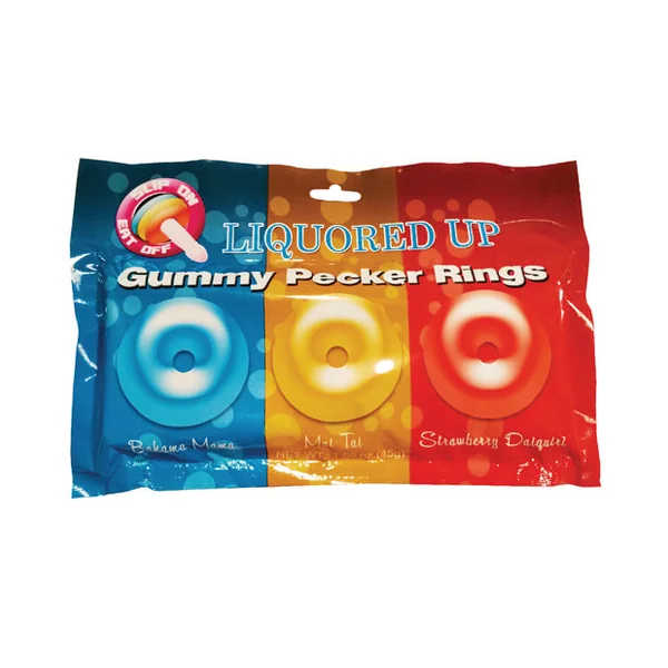 Liquored Up Pecker Gummy Rings - Pack Of 3